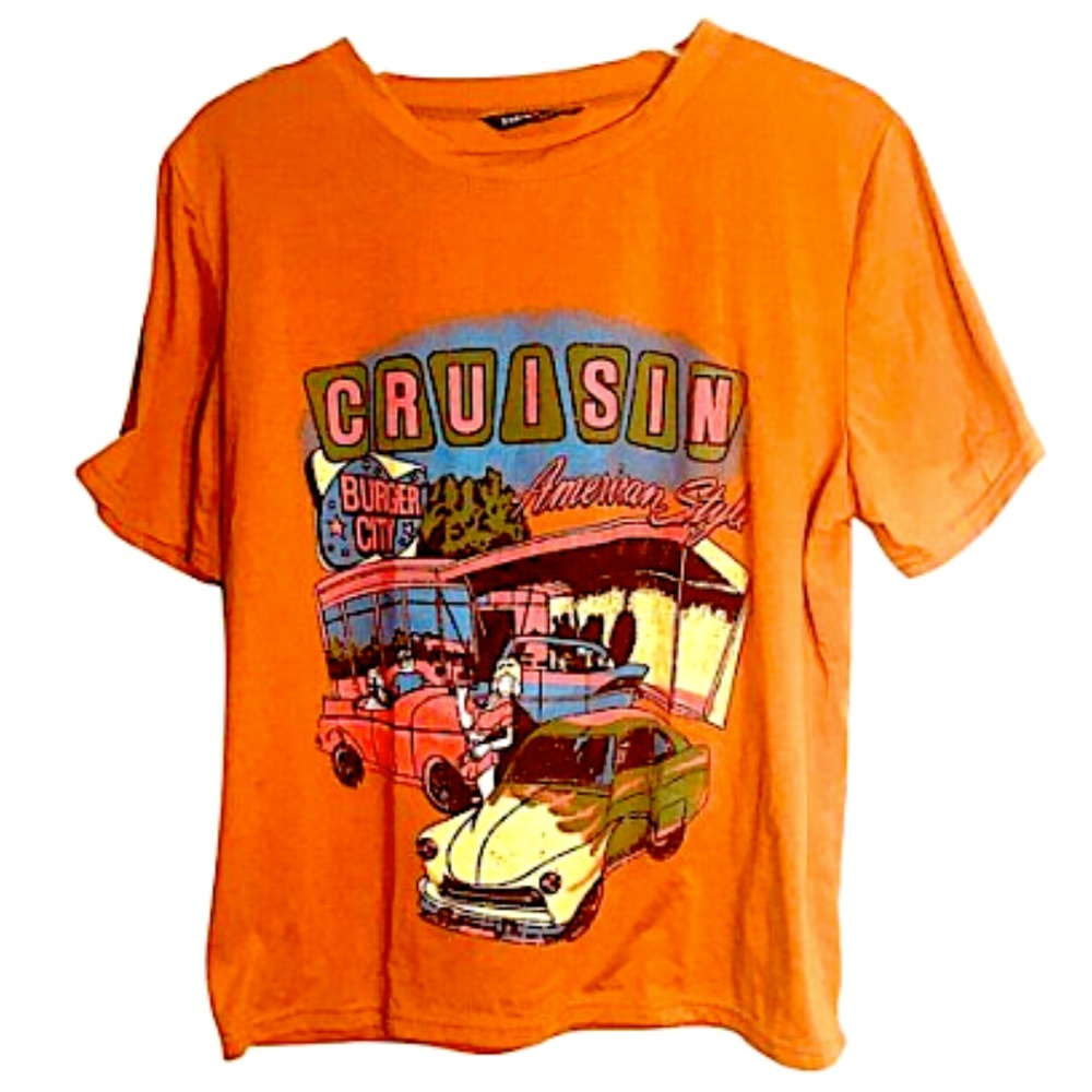 ❌ SORRY IT’S SOLD! ❌ Shein Womens T Shirt Large Retro Vintage Cars Cruisin’ - Picture 9 of 10